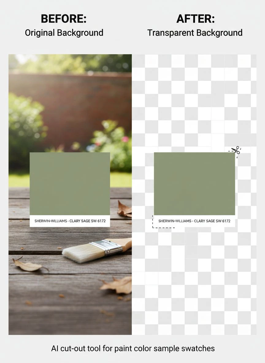 AI cut-out tool for paint color sample swatches - Professional Guide